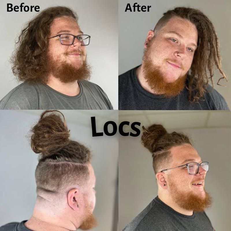 before and after photos of hair locs